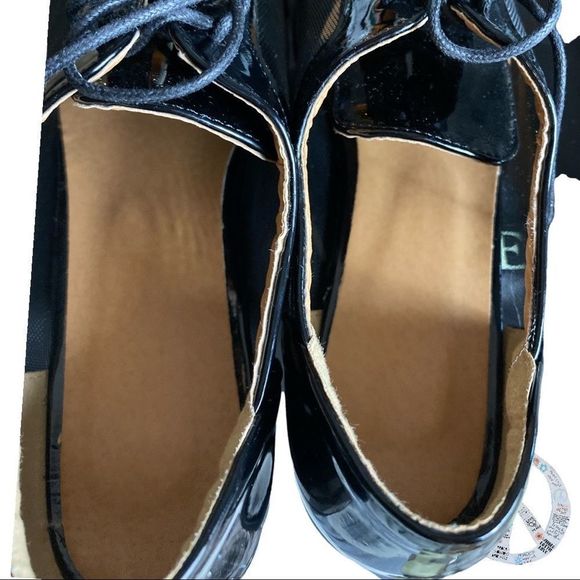 Ron White by Vero Cuoio made in Italy black patent leather & mesh lace up oxford - Picture 9 of 10